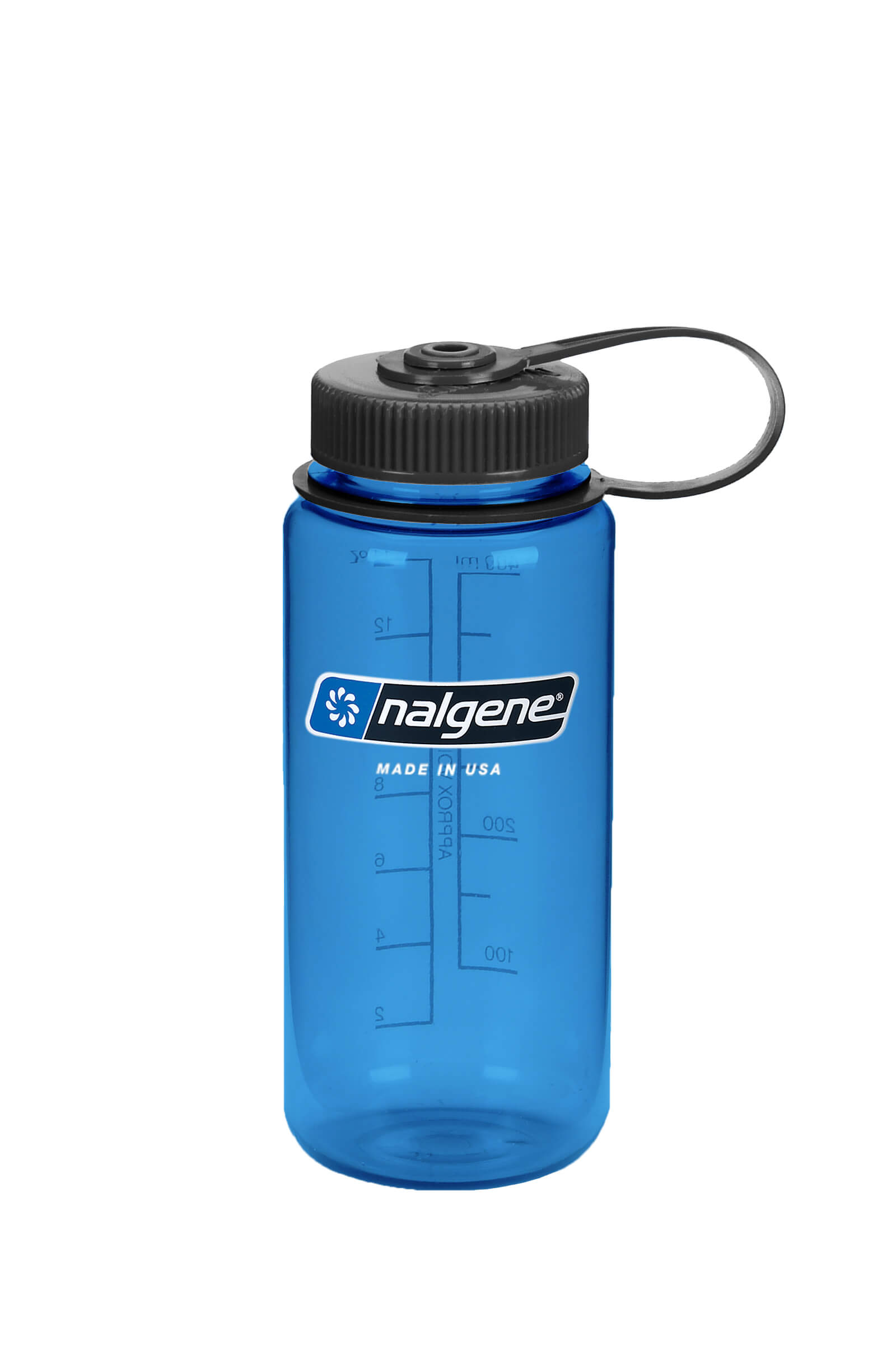 Nalgene Narrow Mouth 16oz BPA Free Tritan Water Bottle Clear Gray w/Black Lid 