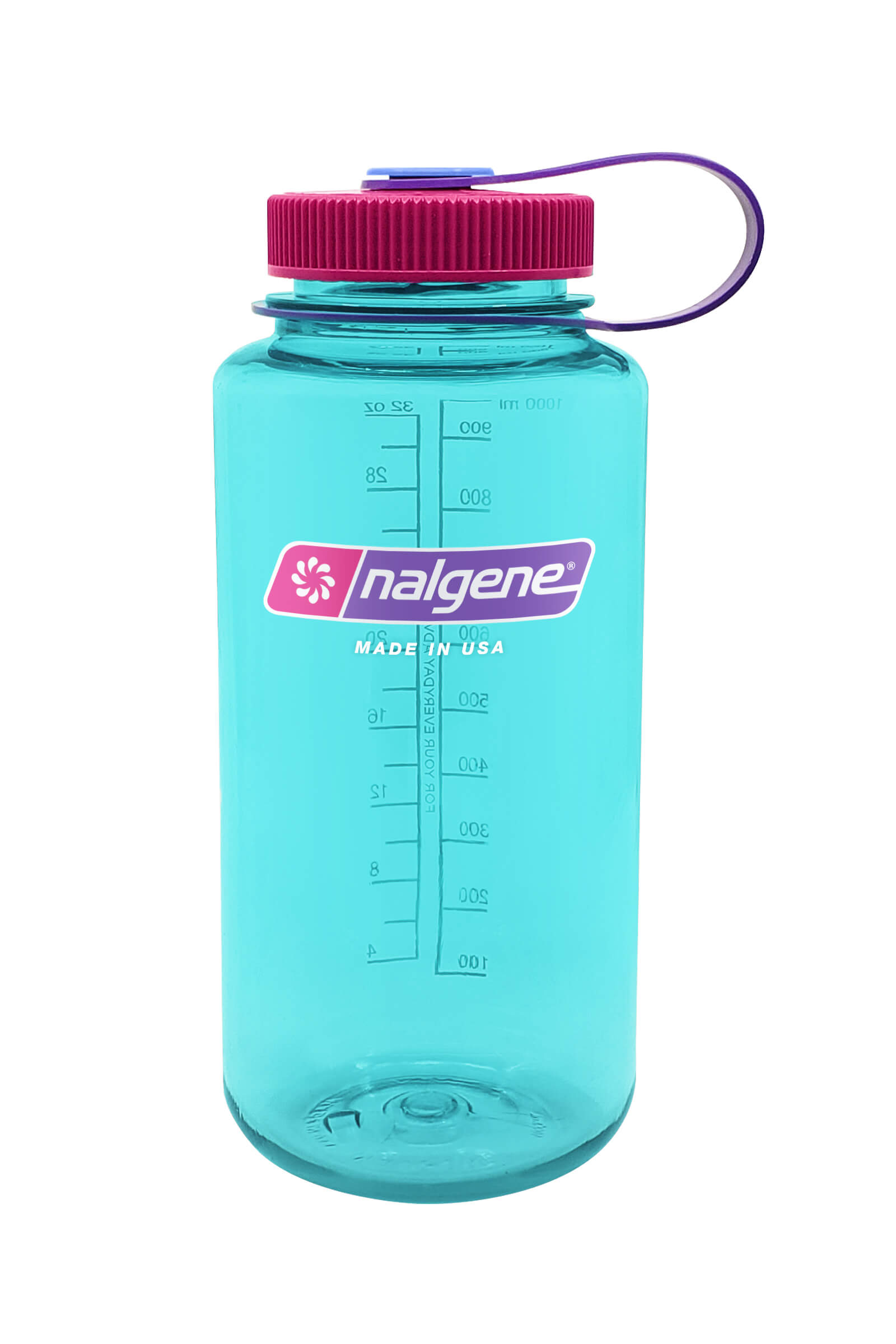 Nalgene 341827 Wide Mouth 1qt Bottle Purple White Lid for sale online 