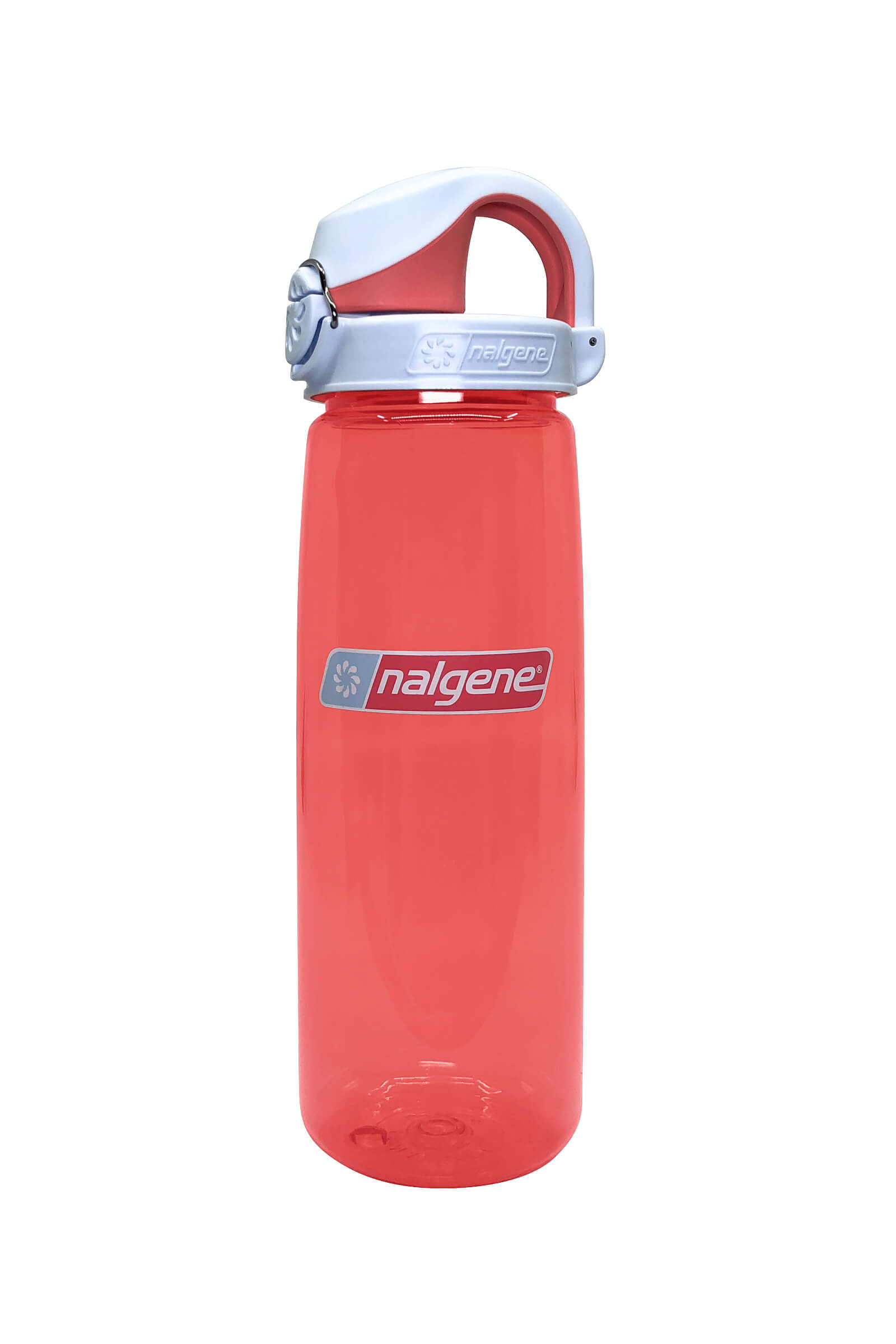 Nalgene 24oz On-The-Fly Lock-Top Bottle Fire Red & White Top BPA/BPS Free 