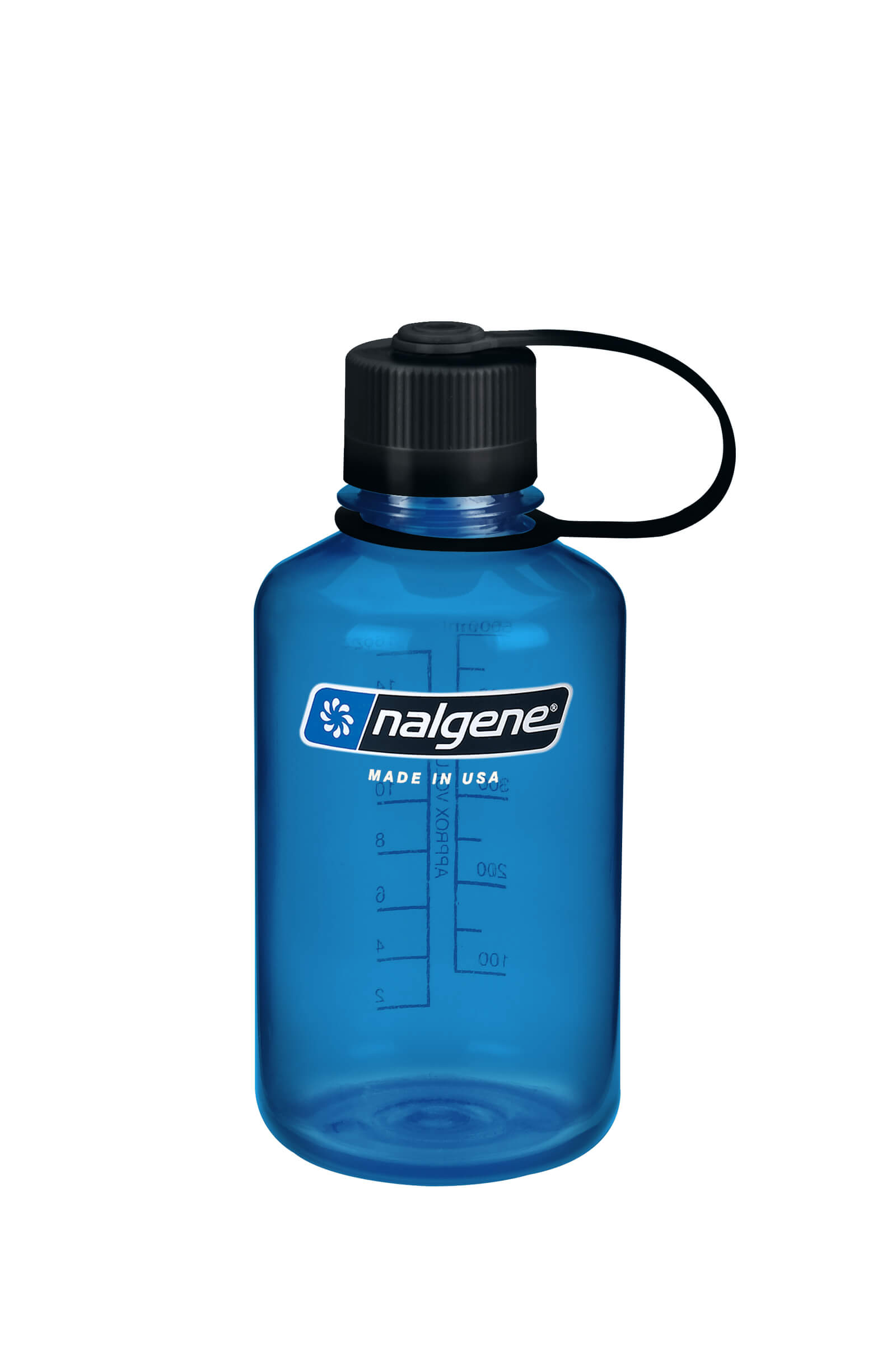 Nalgene Narrow Mouth 16oz BPA Free Tritan Water Bottle Clear Gray w/Black Lid 