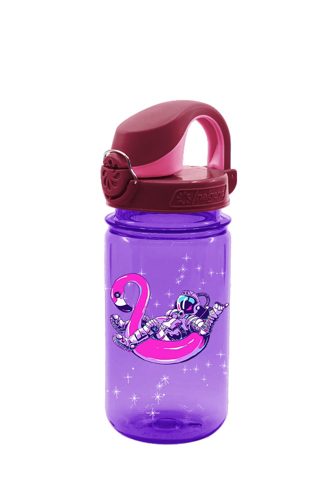 Purple Sea Turtles/Green Nalgene Tritan Grip 'n Gulp Water Bottle 12 oz 
