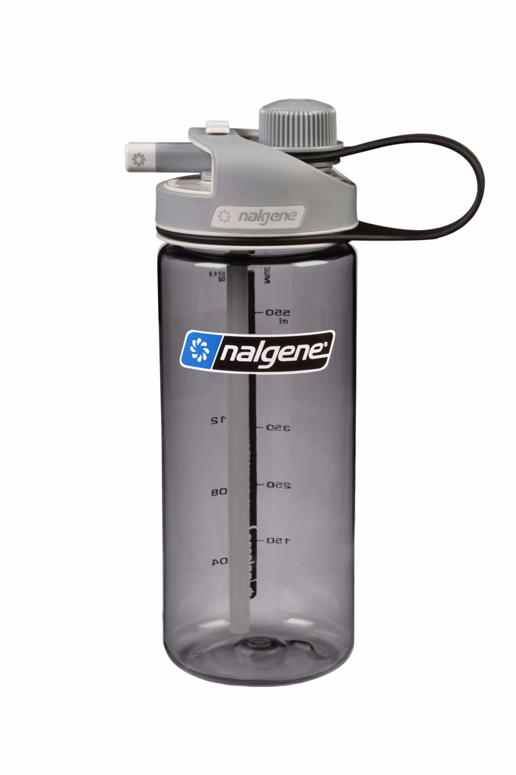 Nalgene Multidrink 20oz Clear Bottle w/Gray Cap BPA-Free Wide/Narrow/Straw Lid 