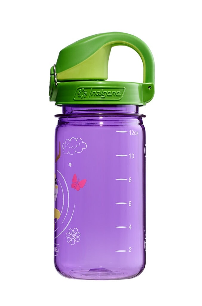 Nalgene Kids OTF Bottle with Green Cap, 12 oz, Purple