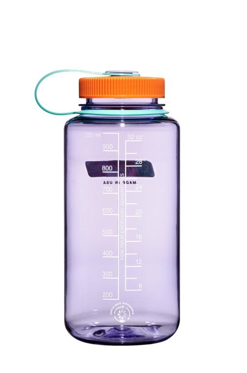 Nalgene Wide Mouth Water Bottle, 32 oz Purple w/ Black Cap