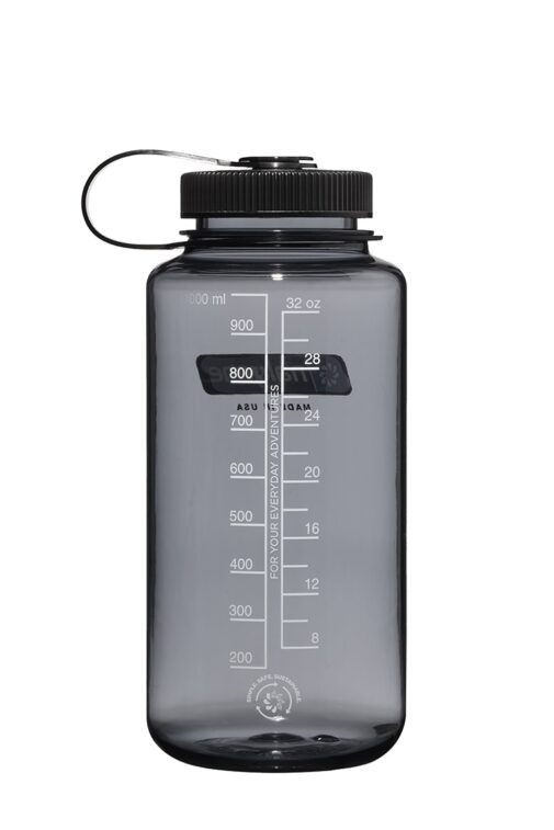 Gray Black 32oz Wide Mouth Sustain Water Bottle | Nalgene