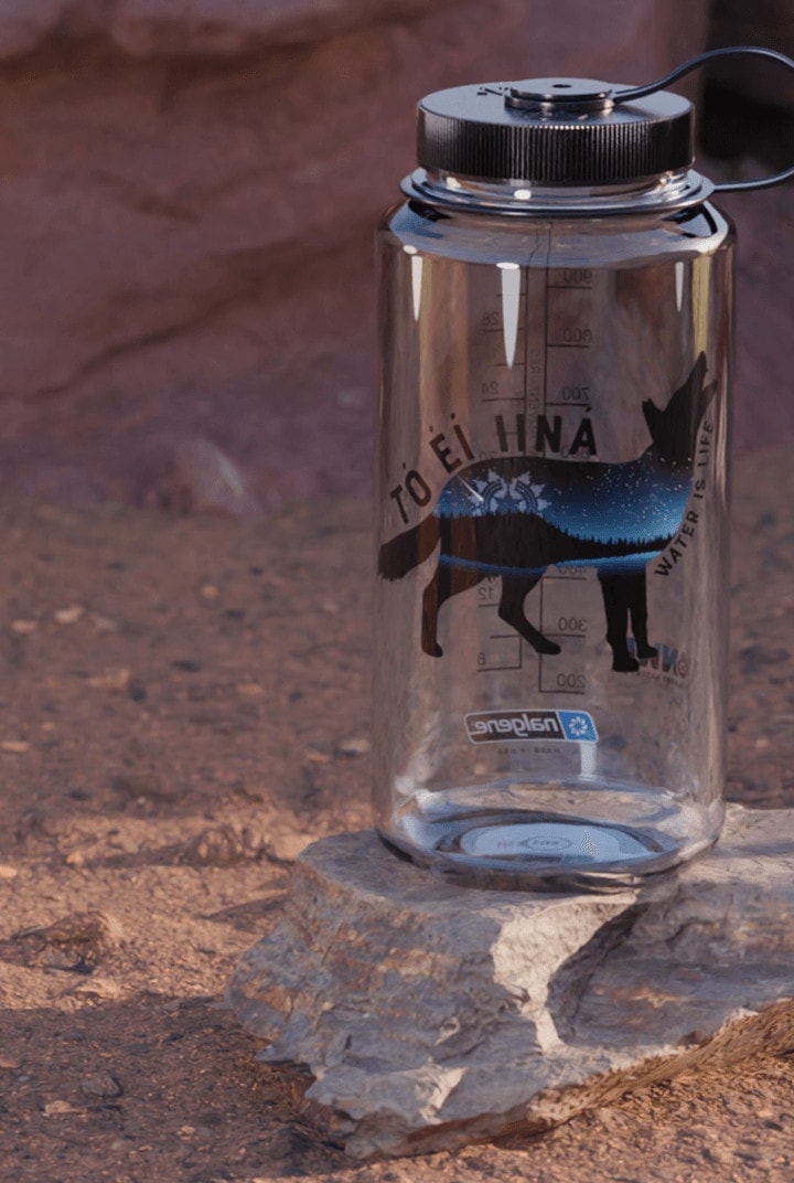 Nalgene Clear Water Fund Water Bottle with Wolf Graphic