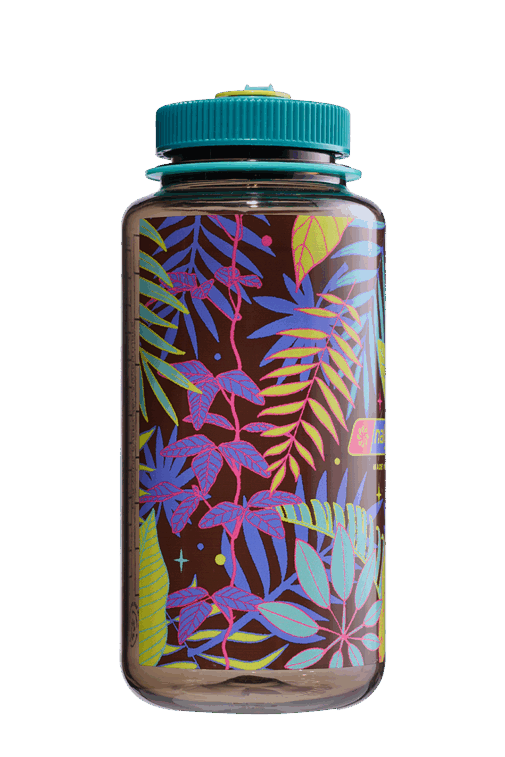 Ferns 32oz Wide Mouth Psychedelic Botanical Print Bottles